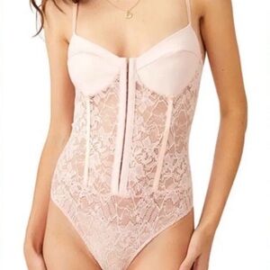 Free People Night Rhythm Lace Bodysuit